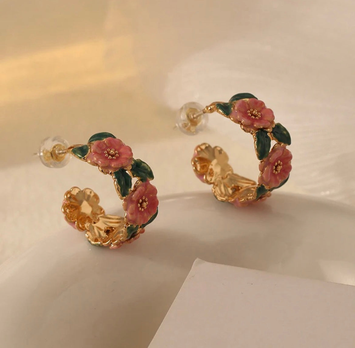 French Style Floral Hoops