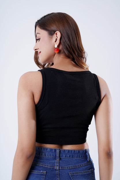 Boss Girl Black Crop Top