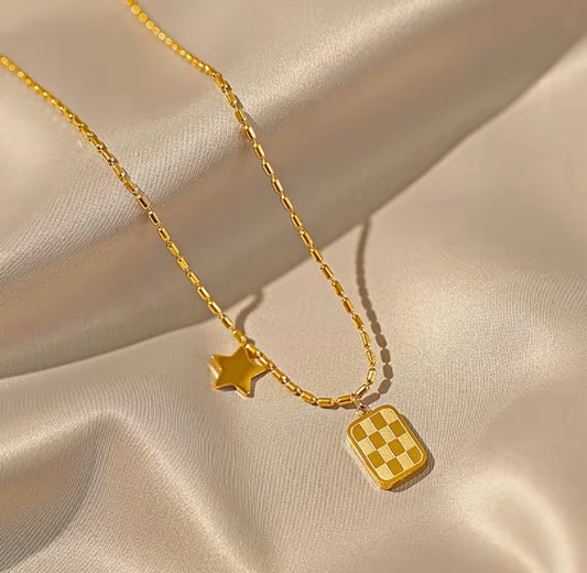 Dainty Square Star Pendant Necklace